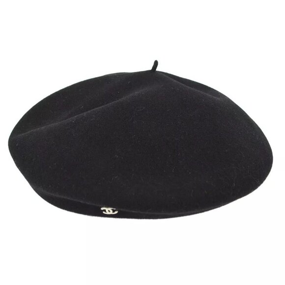 Chanel Black Hat Beret Small Good - Picture 5 of 15